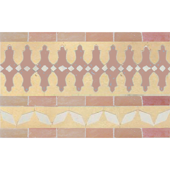 Mosaic House Moroccan tile Ank Diamond 1-14-22 White Natural, Unglazed, Terracotta Light Pink  cement, encaustic, field, pattern, traditional, stars, classic 